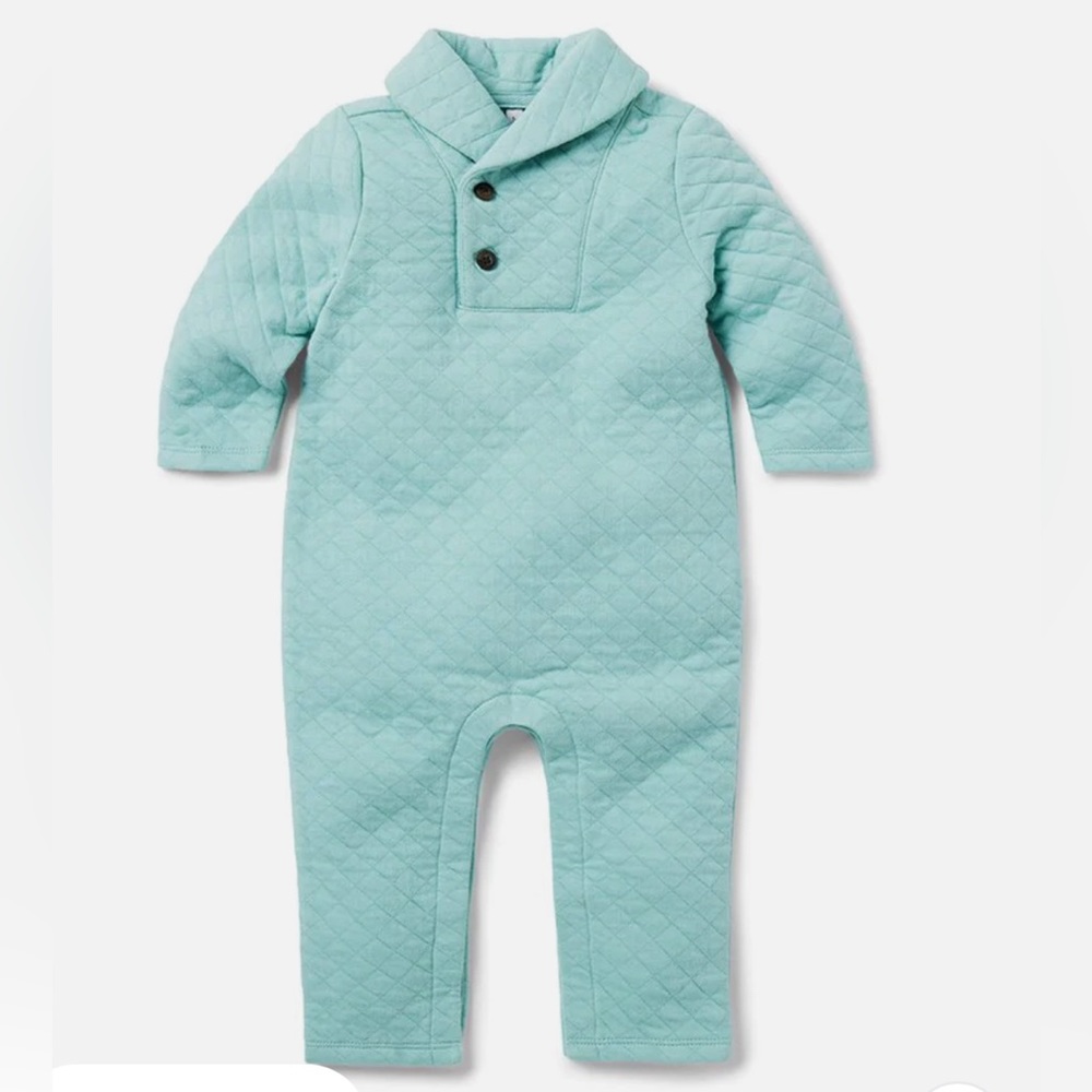 BABY QUILTED SHAWL COLLAR ONE-PIECE (like new only worn once)